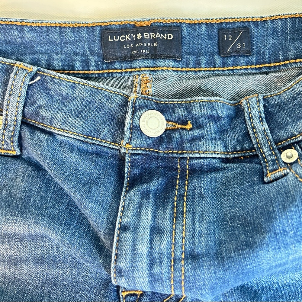 Lucky Brand Shorts Women's 12 Blue Denim Jeans Shorts The Roll Up - Picture 5 of 13